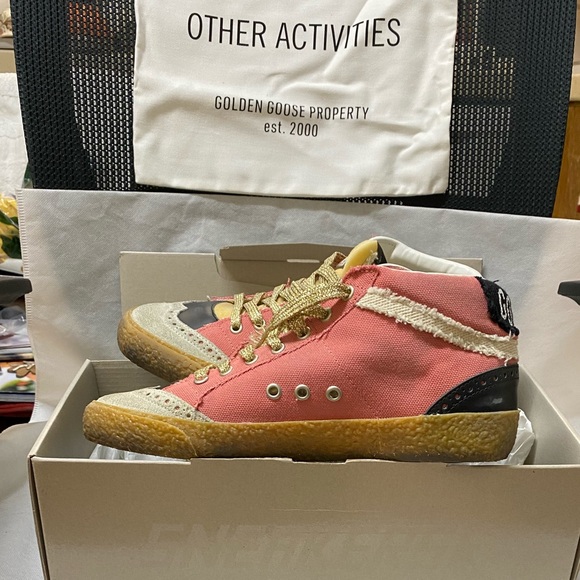 NIB Golden Goose Midstar Salmon Canvas & White Star Sneaker, 41 - Picture 6 of 16
